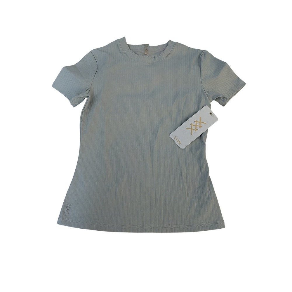 Rhone‎ Modern Ribbed Tee Grey Mist XS Short Sleeve GoldFusion NEW Athleisure